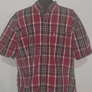 Carhartt Mens Plaid Relaxed Fit Short Sleeve Butto